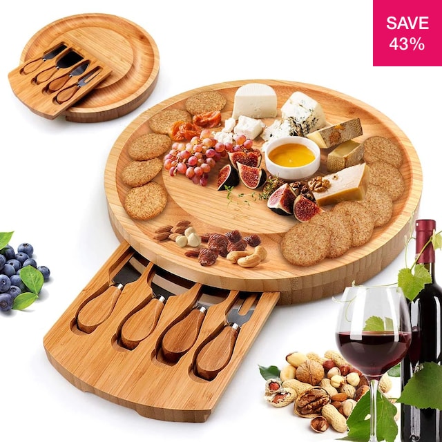 43% off on Bamboo Cheese Board and Knife Set – OneDayOnly