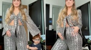 Pregnant Meghan Trainor Dons Sparkly Two-Piece and Sings New Song ‘Mother’ with Son Riley