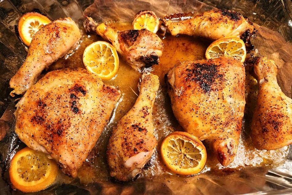 4-Ingredient Crispy Lemon Pepper Baked Chicken Recipe With Charred Lemons | Poultry | 30Seconds Food