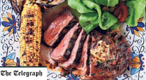 Rib-eye steak and chipotle butter with corn and bibb salad recipe
