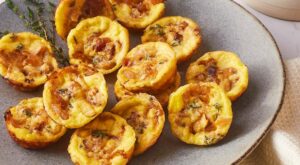 Mini Crustless Caramelized Onion & Cheese Quiches