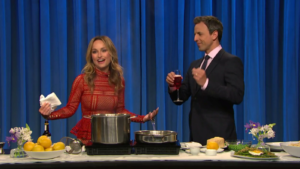 Watch Giada de Laurentiis Whip Up Cocktails and Pasta With Seth Meyers
