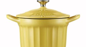 BUYDEEM 1.9 qt. Round Enameled Cast Iron Dutch Oven in Yellow with Lid, Cupcake Design with Stainless Steel Knob and Handles CP541-MEY – The Home Depot