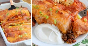 Ground Beef Enchiladas – Quick and Easy – always a Huge Hit with Kids and Adults.