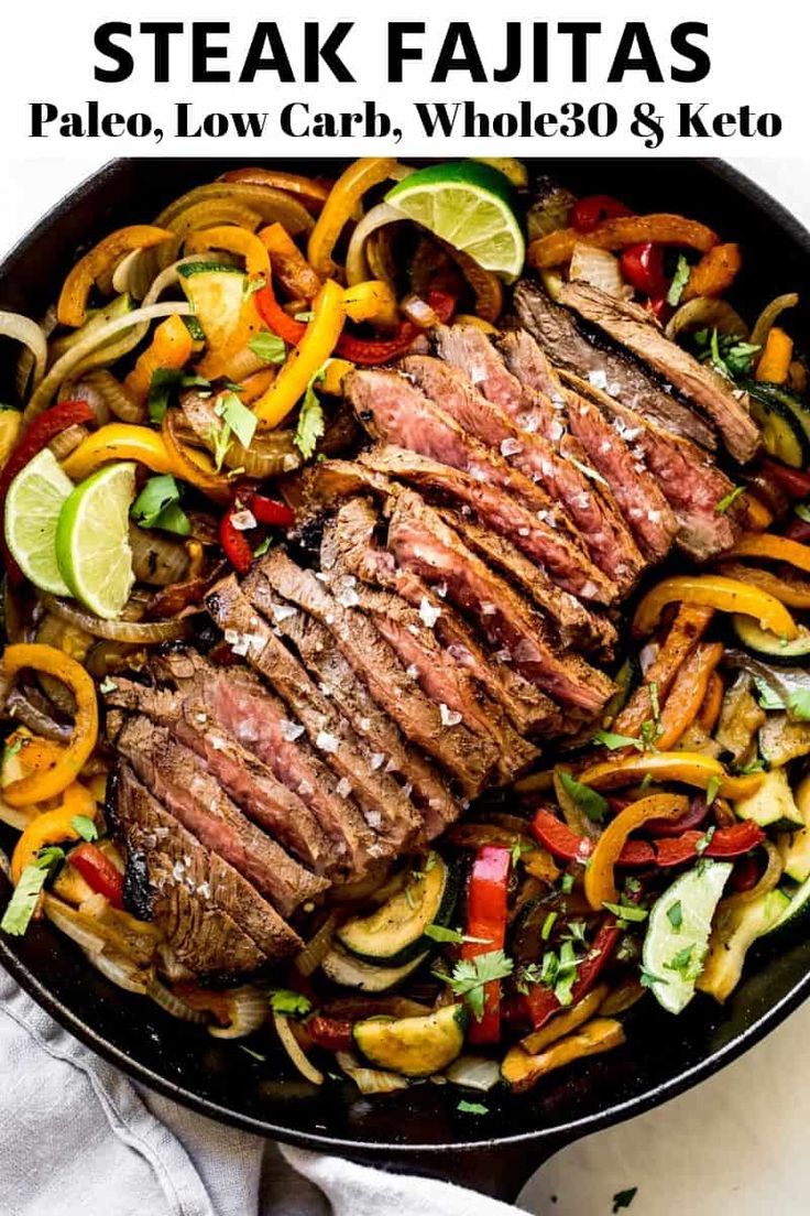 These Whole30 easy steak fajitas are quick to make and full of so much flavor. In fact, you’ll only need one pan… | Easy steak fajitas, Fajita recipe, Steak fajitas
