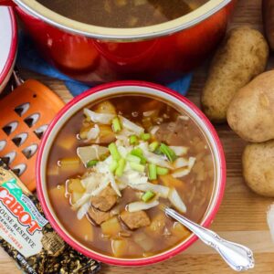 Easy Steak and Potato Soup – under  for the entire recipe