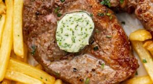Air Fryer Steak with Easy Herb Butter