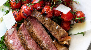 Grilled steak with blistered tomatoes – Simply Delicious
