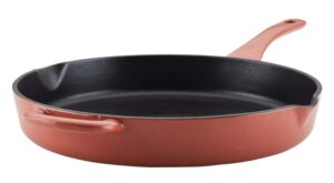 Ayesha Curry Enameled Cast Iron 12 in. Cast Iron Skillet in Redwood Red 48439 – The Home Depot