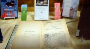 Library exhibition features formative cookbook behind traditional Italian cooking