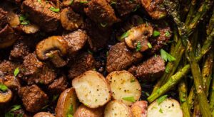 Steak Tips With Roasted Potatoes and Asparagus