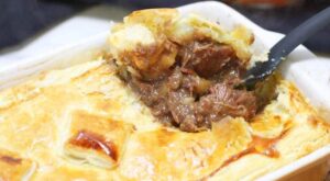 Steak and Onion Pie – delicious traditional British pub grub. Easy and tasty