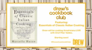 Drew’s Cookbook Club: Essentials of Classic Italian Cooking – Live | Drew’s in the kitchen cooking up Amatriciana from Essentials of Classic Italian Cooking with Chef Pilar Valdes! 

Comment with your review or favorite… | By The Drew Barrymore Show | Facebook
