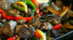 Sautéed Sirloin Tips with Bell Peppers and Onion