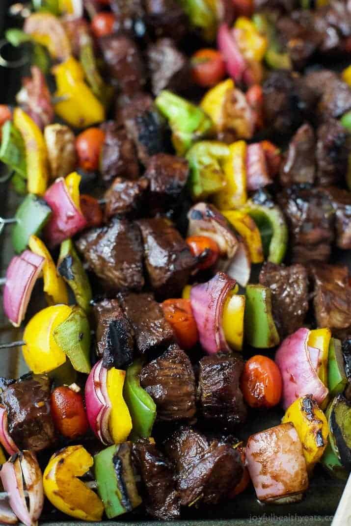 Grilled Balsamic Beef Kabobs | Easy Steak Kabob Recipe For The Grill