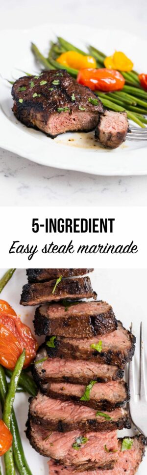 Today I’m sharing my favorite easy marinade for steak and easy grilling instructions. It only takes 5 ingredients and 5 … | Steak marinade easy, Easy steak, Recipes