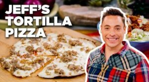 Crispy Tortilla Pizza with Jeff Mauro | The Kitchen | Food Network – YouTube | Tortilla pizza, Food network recipes, Jeff mauro
