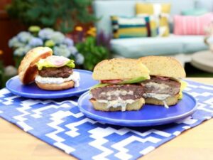 Cheese-Stuffed Lamb Burgers | Recipe | Lamb burgers, Lamb burger recipes, Food network recipes