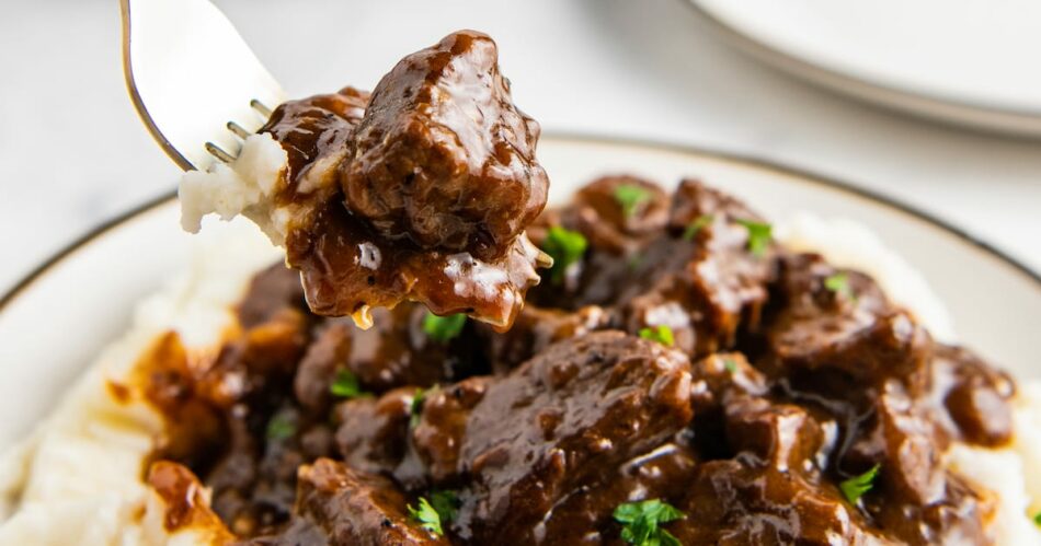 The Best Beef Tips Recipe | Super Tender Beef In A Rich Brown Gravy!