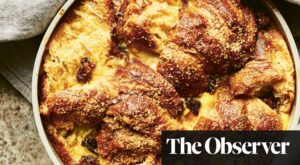 Spiced bread and butter pudding with saffron and dates recipe by Benjamina Ebuehi