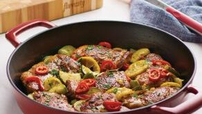 FlavCity 12.5 in Enameled Cast Iron Skillet