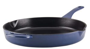 Ayesha Curry Enameled Cast Iron 12 in. Cast Iron Skillet in Anchor Blue 48438 – The Home Depot