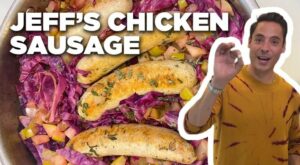 Jeff Mauro’s Chicken Sausage with Apples, Sage and Cabbage | The Kitchen | Food Network – YouTube | Food network recipes, Chicken sausage, The kitchen food network