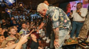 Why was celebrity chef Guy Fieri pouring free tequila shots at popular Mexican restaurant in West Palm?