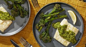 A sheet-pan supper of roasted cod and broccolini is a fast and easy weeknight luxury
