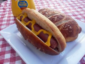Jeff Mauro’s (Sandwich King) Pretzel Hot Dog Buns – Eat Like No One Else | Hot dog buns, Pretzel hot dog buns, Soft pretzels