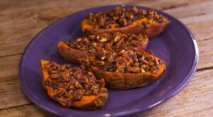 Jeff Mauro’s Pecan Praline Thrice-Baked Sweet Potatoes with Maple Chili Butter