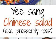 Yee sang is a Chinese salad commonly eaten for Chinese New Year where vegetables, fried wontons & sometimes … – Pinterest