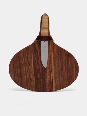 Brown Walnut Cheese Board with Knife by Carl Auböck | ABASK BB – Abask