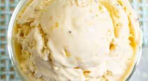 Mascarpone Ice Cream with Grilled Peaches