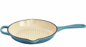 Enameled Cast Iron 11″ Grill Pan – Agave