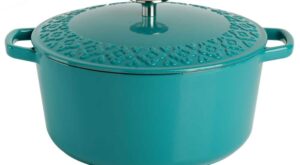 Spice BY TIA MOWRY Savory Saffron 6 qt. Enameled Cast Iron Dutch Oven with Lid in Teal 985118376M – The Home Depot