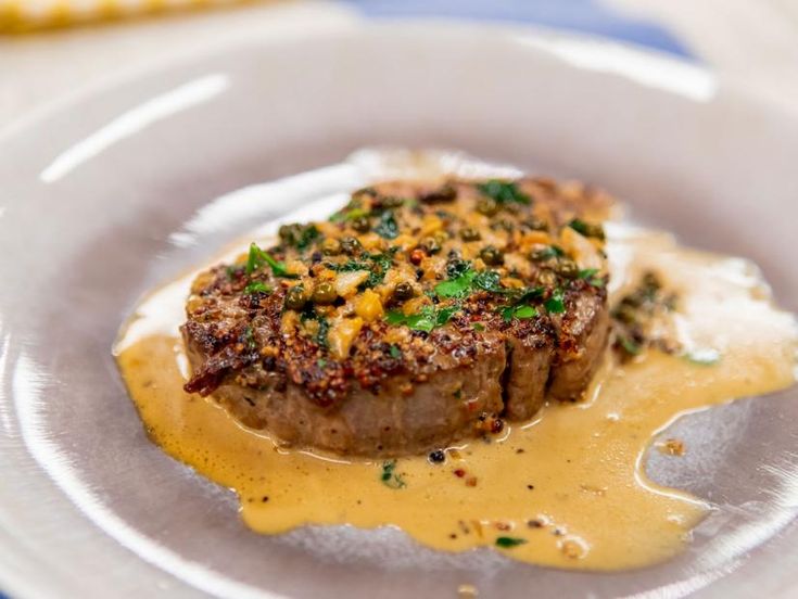 Pan Roasted Filet Mignon with Green Peppercorns | Recipe | Green peppercorn, Filet mignon, Food network recipes