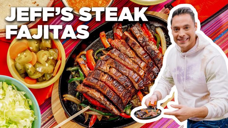 How to Make Skirt Steak Fajitas with Jeff Mauro | Food Network | Food network recipes, Skirt steak fajitas, Steak fajitas