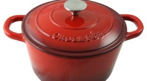Crock Pot Artisan 5 Quart Round Enameled Cast Iron Dutch Oven in Scarlet Red