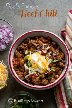 Easy Beef Chili Recipe with Beans or no beans chili | Best Recipe Box
