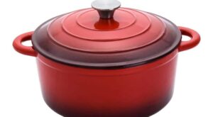 5.5 Qt. Enameled Cast Iron Covered Round Dutch Oven Pot, Red HAR101 – The Home Depot