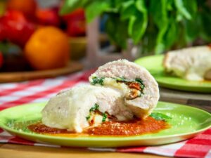 Pizza-Stuffed Chicken (Fun Family Favorites) – Jeff Mauro, “The Kitchen” on the Food Network.