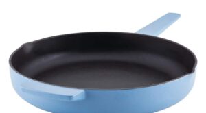KitchenAid 12 in. Enameled Cast Iron Cast Iron Frying Pan in Blue Velvet 48532 – The Home Depot