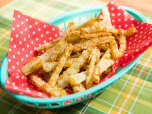 Parmesan Crusted Broccoli Stem Fries (Going Green) – Jeff Mauro, “The Kitchen” on the Food Network.