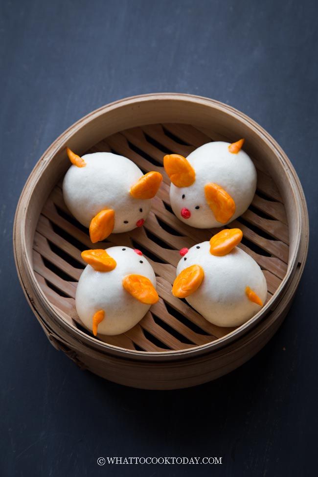 Lunar New Year The Year of Rat Chinese Steamed Buns | Steamed buns, Chinese dessert, What to cook – Pinterest