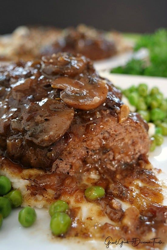 Salisbury Steak in Mushroom Onion Gravy is super juicy with amazing flavor, then cooked in a s… | Salisbury steak, Homemade salisbury steak, Beef recipes for dinner