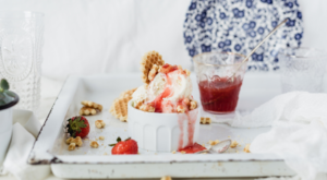 You’re Only 3 Ingredients Away From This Strawberry Cheesecake ‘Nice Cream’ Packed With 60 Grams of Protein