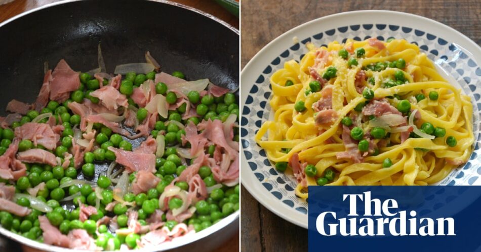 Rachel Roddy’s recipe for pasta with peas, ham, egg and cheese | A kitchen in Rome