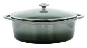 MegaChef 7 qt. Oval Enameled Cast Iron Casserole in Gray 985115413M – The Home Depot