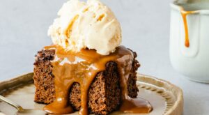 Sticky date cake with toffee sauce
